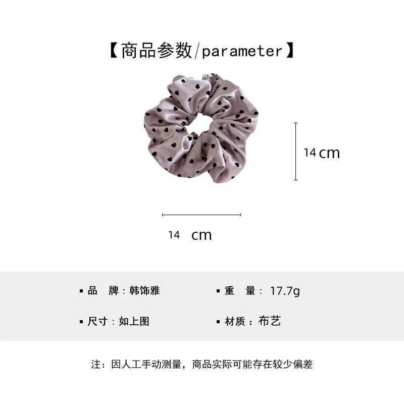 爱心波点 缎面发圈